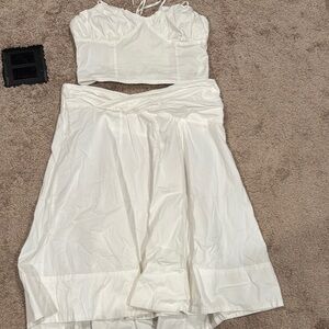 Free People White Wrap Midi Skirt Resort Wear